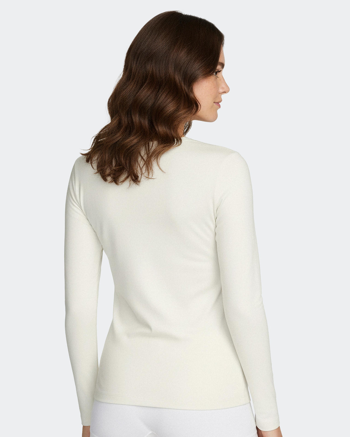 T-shirt long sleeves of woman in Wool Lyocell