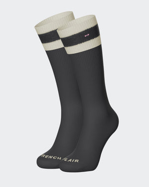 Ribbed socks with stripes