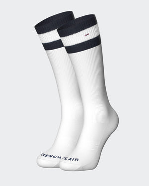 Ribbed socks with stripes