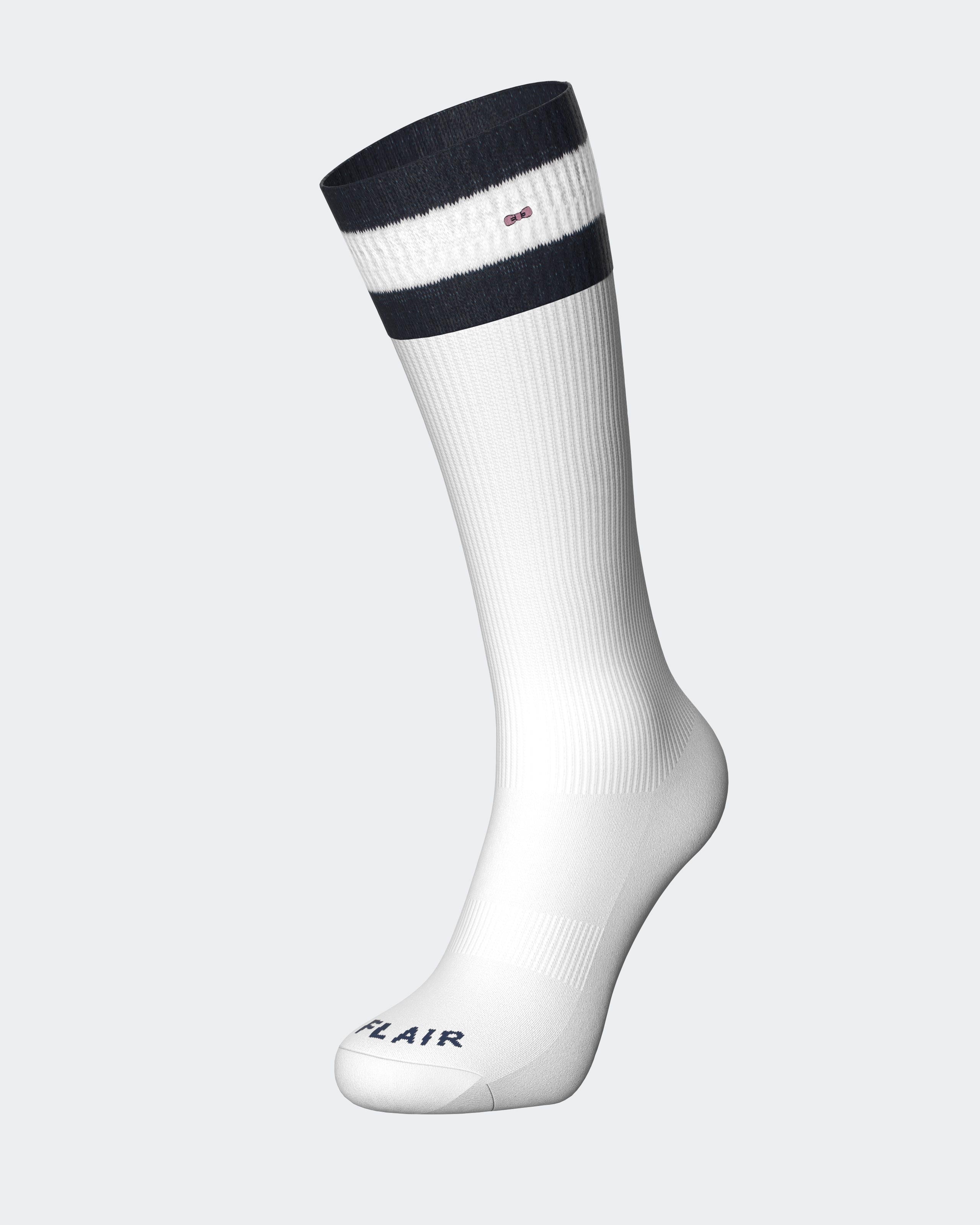 Ribbed socks with stripes