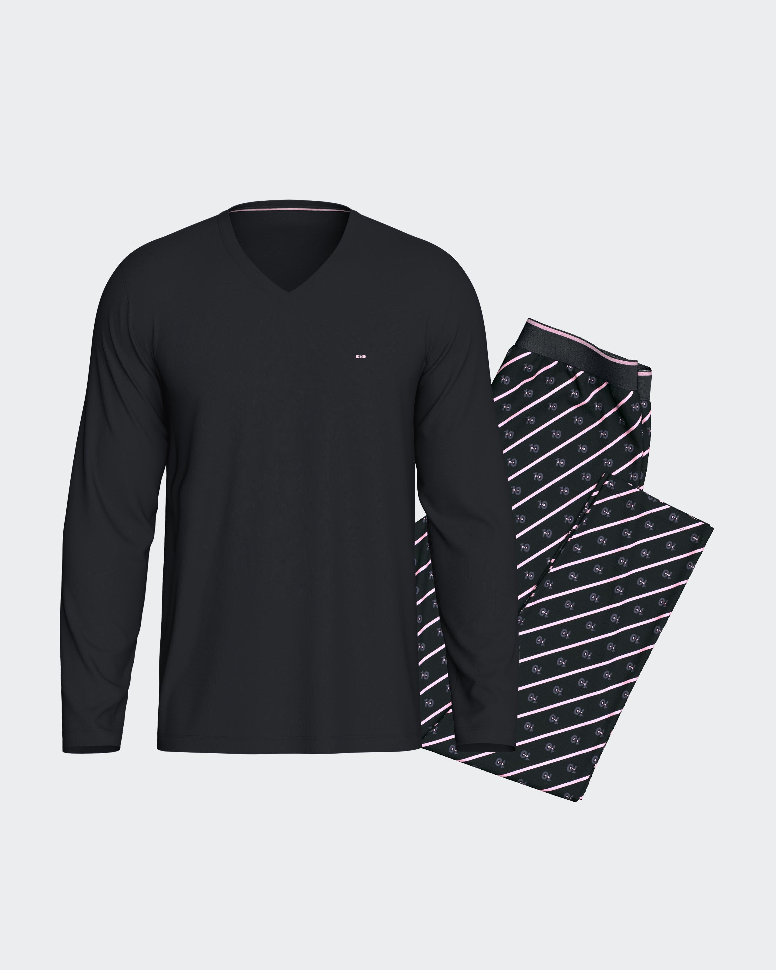 Printed bows pyjama in cotton