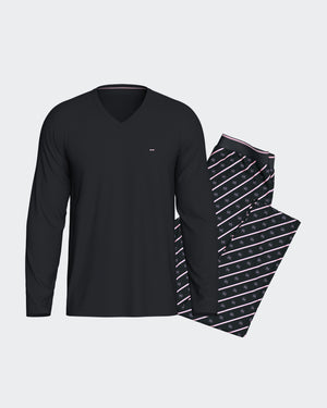 Printed bows pyjama in cotton