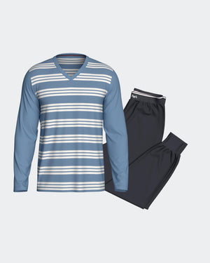 Long striped pyjama in Cotton