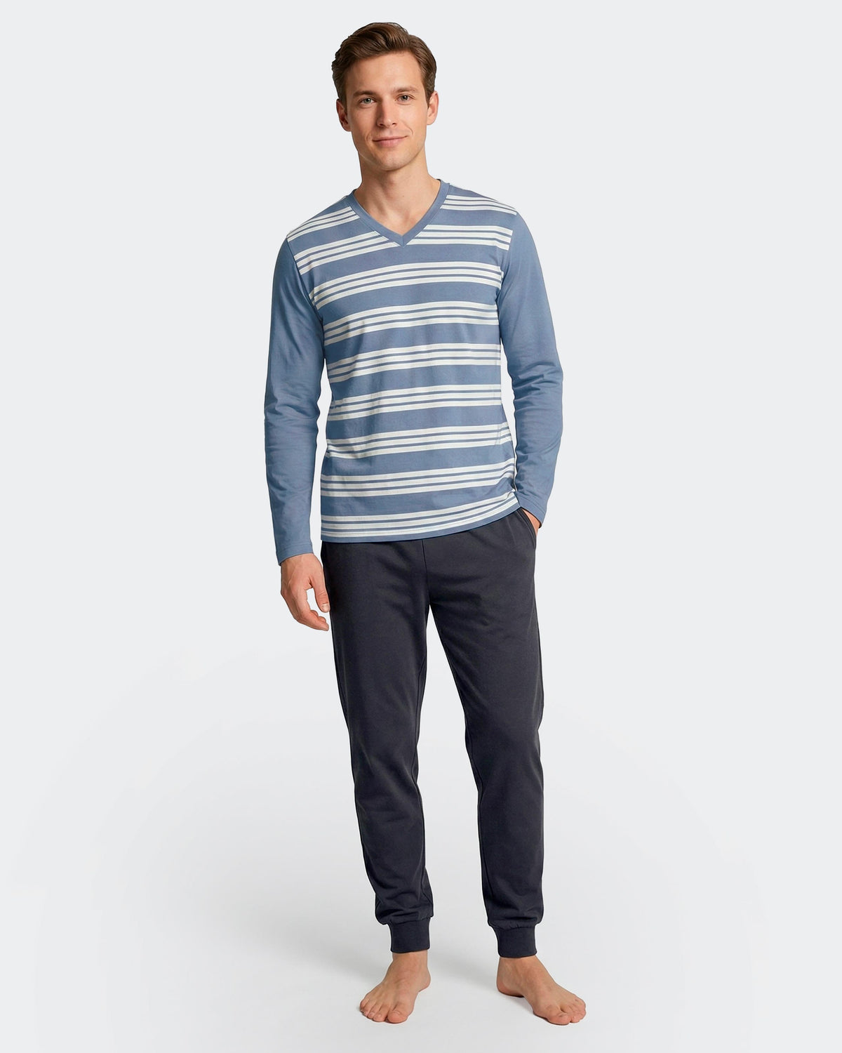 Long striped pyjama in Cotton