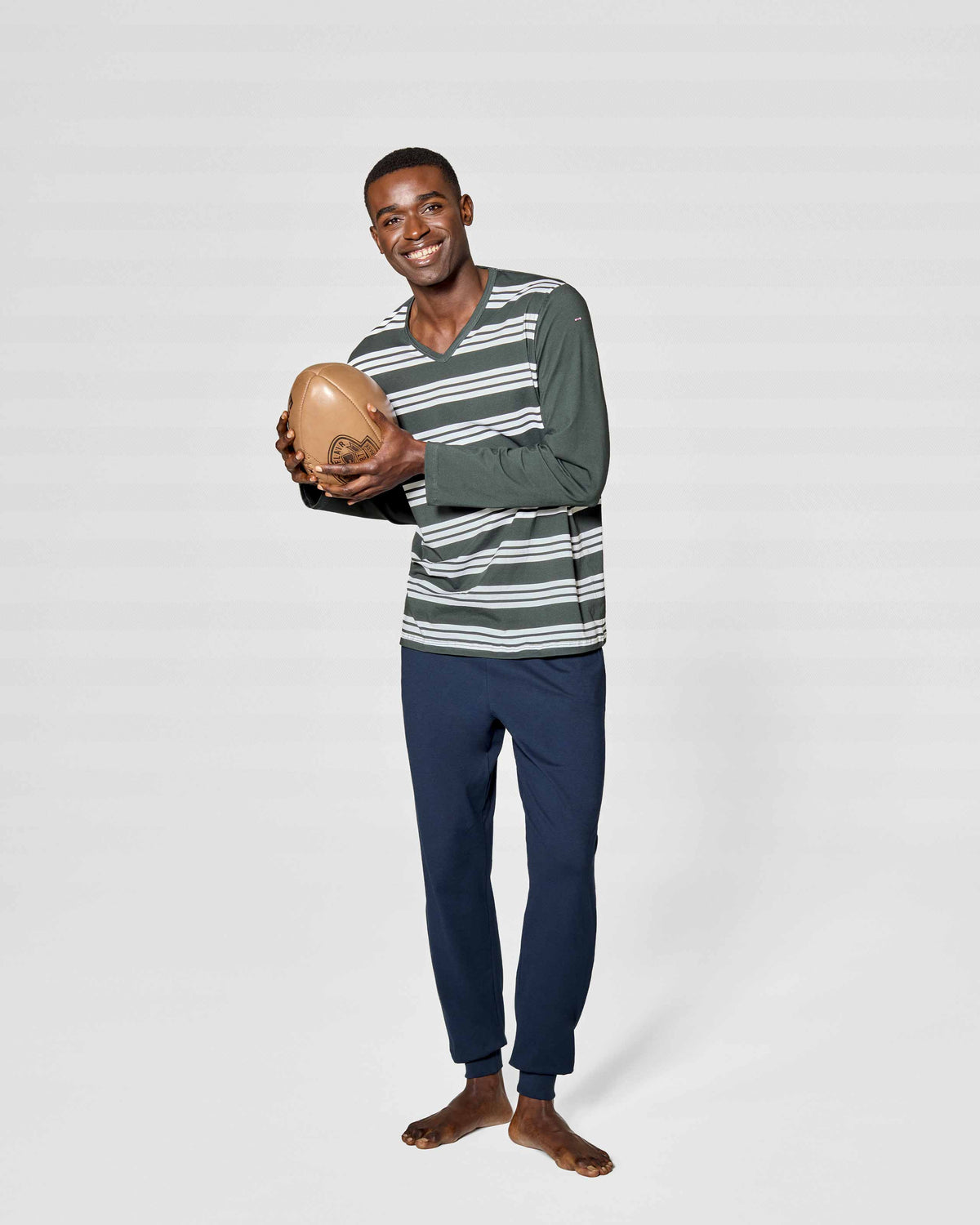 Long striped pyjama in Cotton
