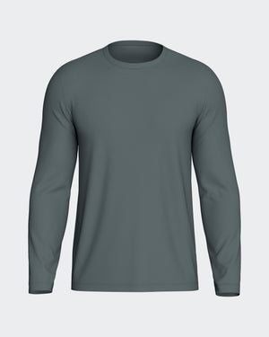 Langærmet T-shirt i lyocell og bomuld