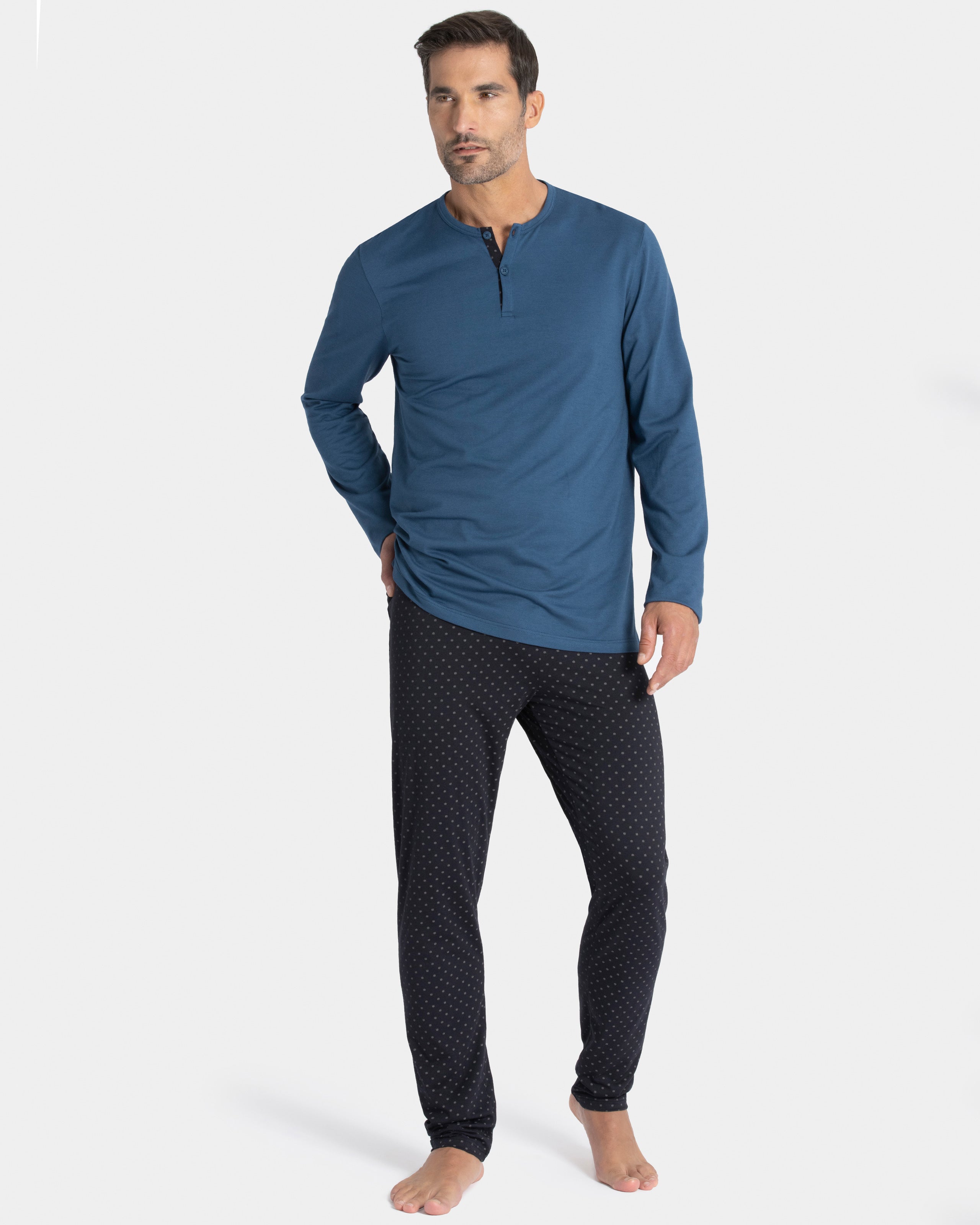 Pijama de punto de hombre en Algodón Modal