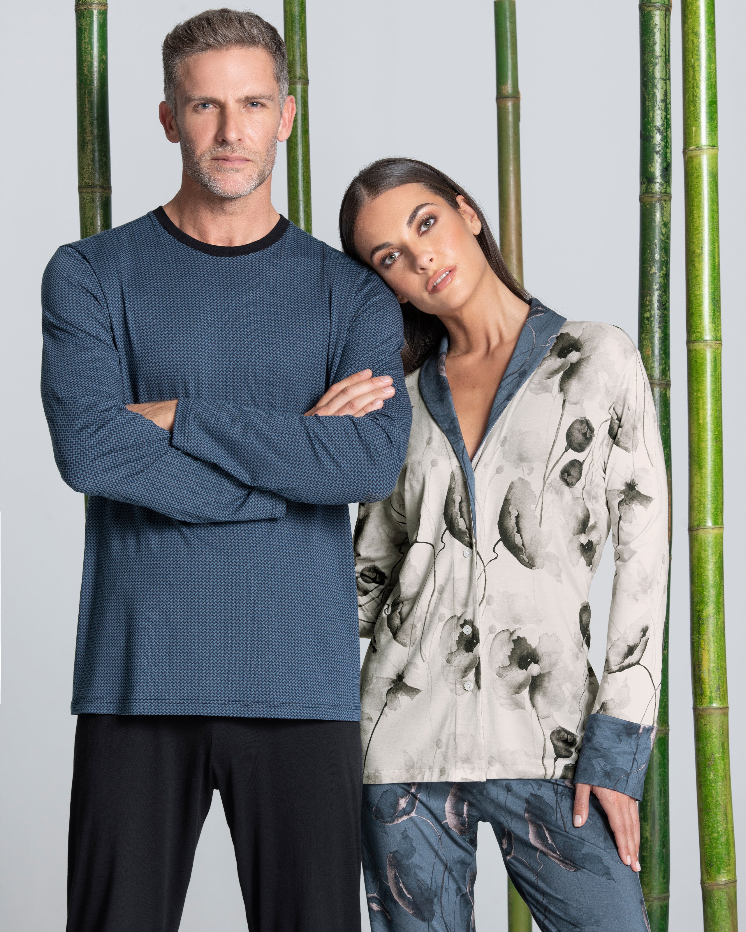 Pijama de homem estampado em Algodão Modal