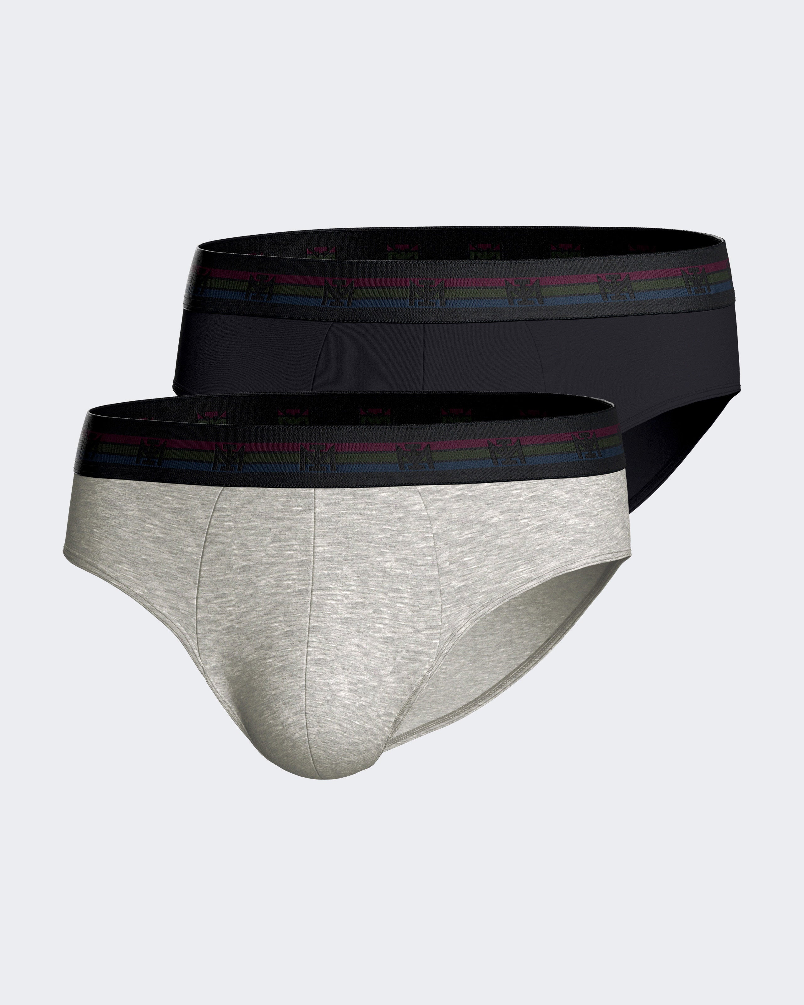 Pack de dois slips de homem lisos em Algodão