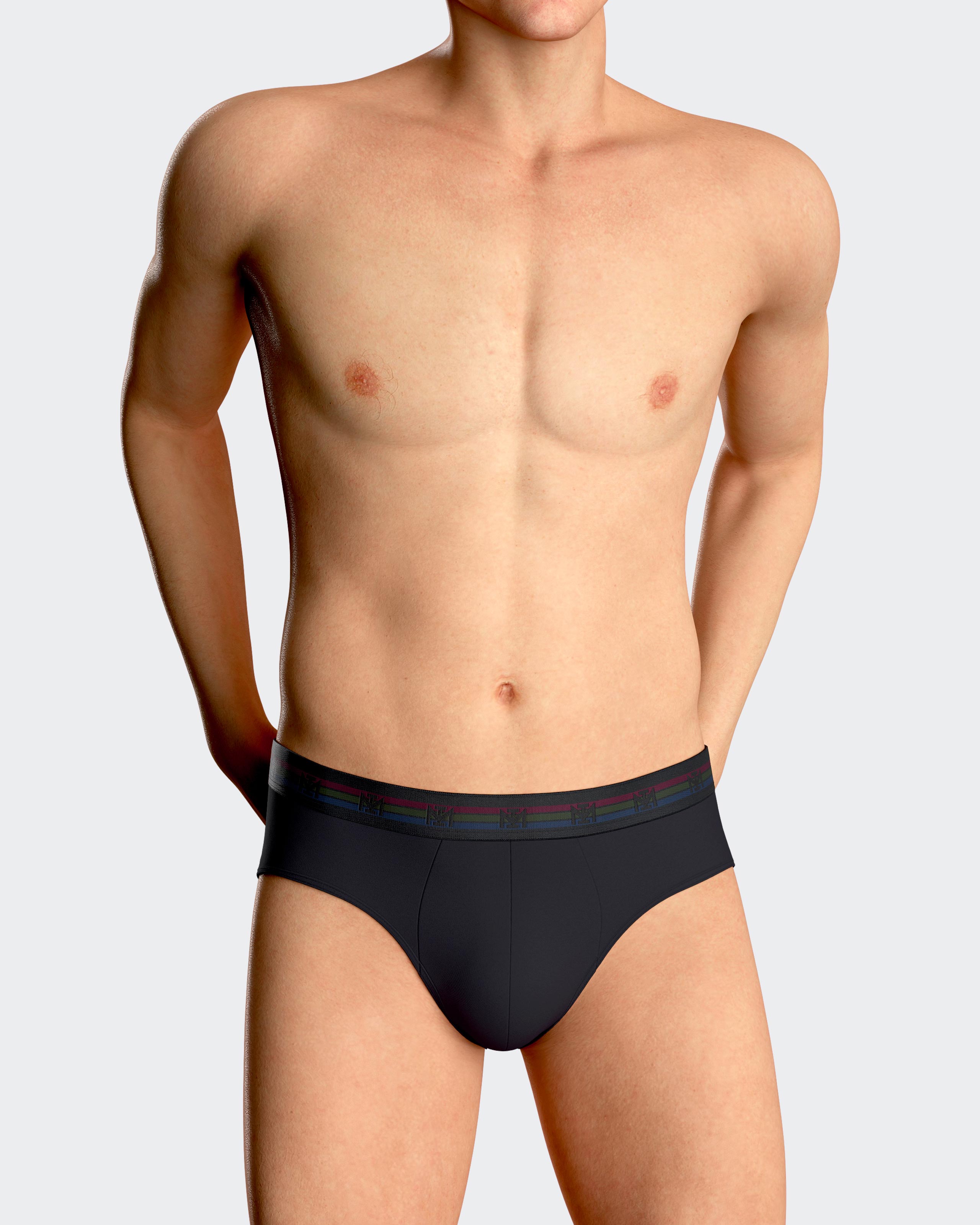 Pack de dois slips de homem lisos em Algodão