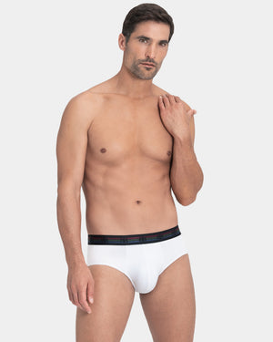 Pack of two plain man's briefs in cotton