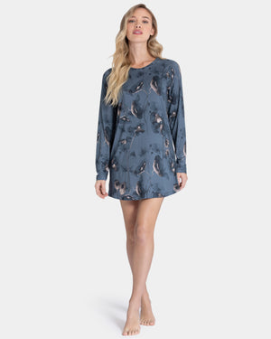 Camisa de dormir estampada em Modal