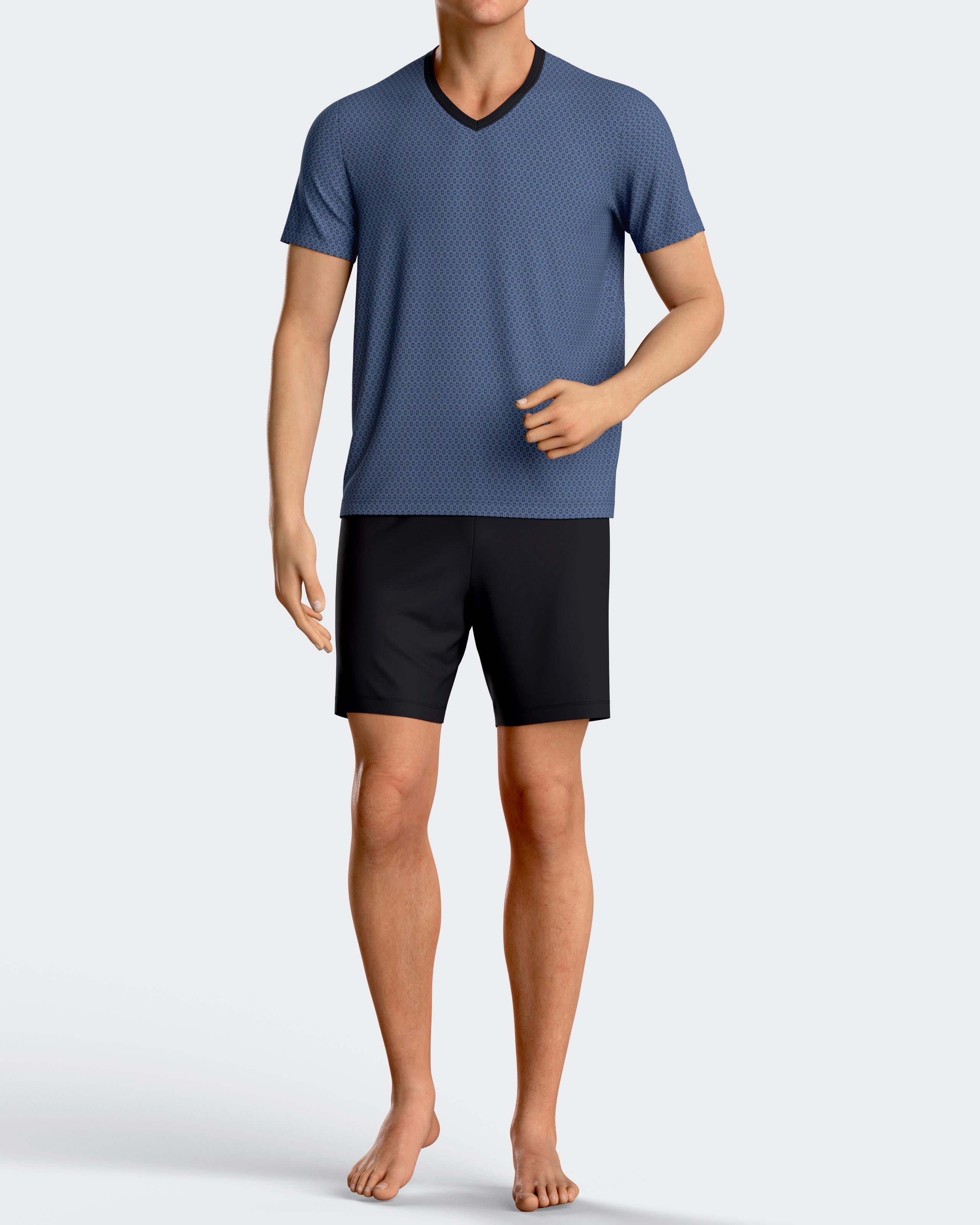 Pijama curto de homem em modal