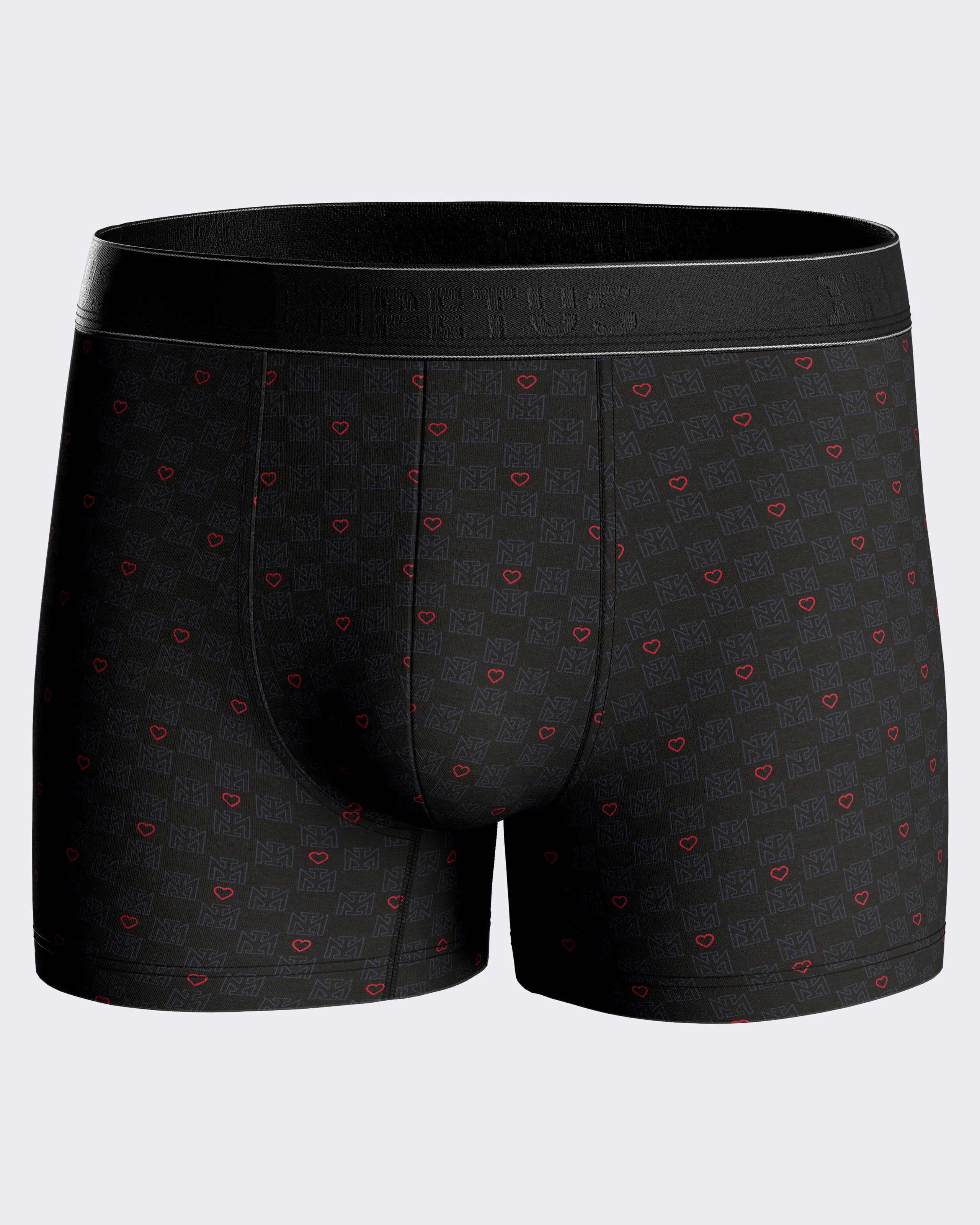 Boxer de homem com estampado corações