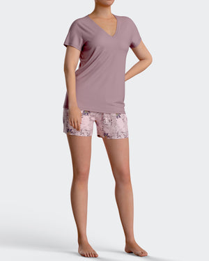 Short Woman's Pyjamas printed in Cotton Modal