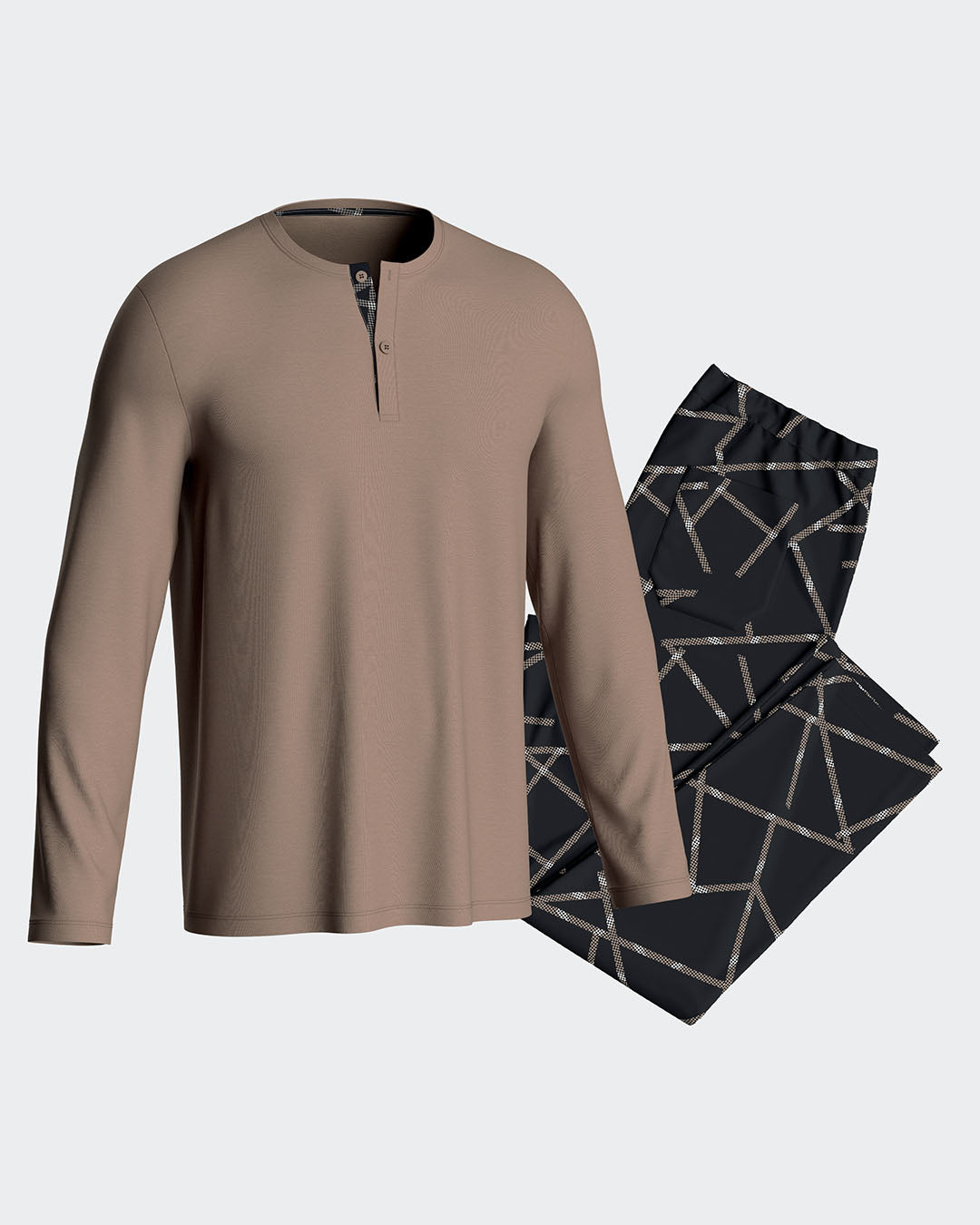 Pijama de homem estampado em Algodão Modal