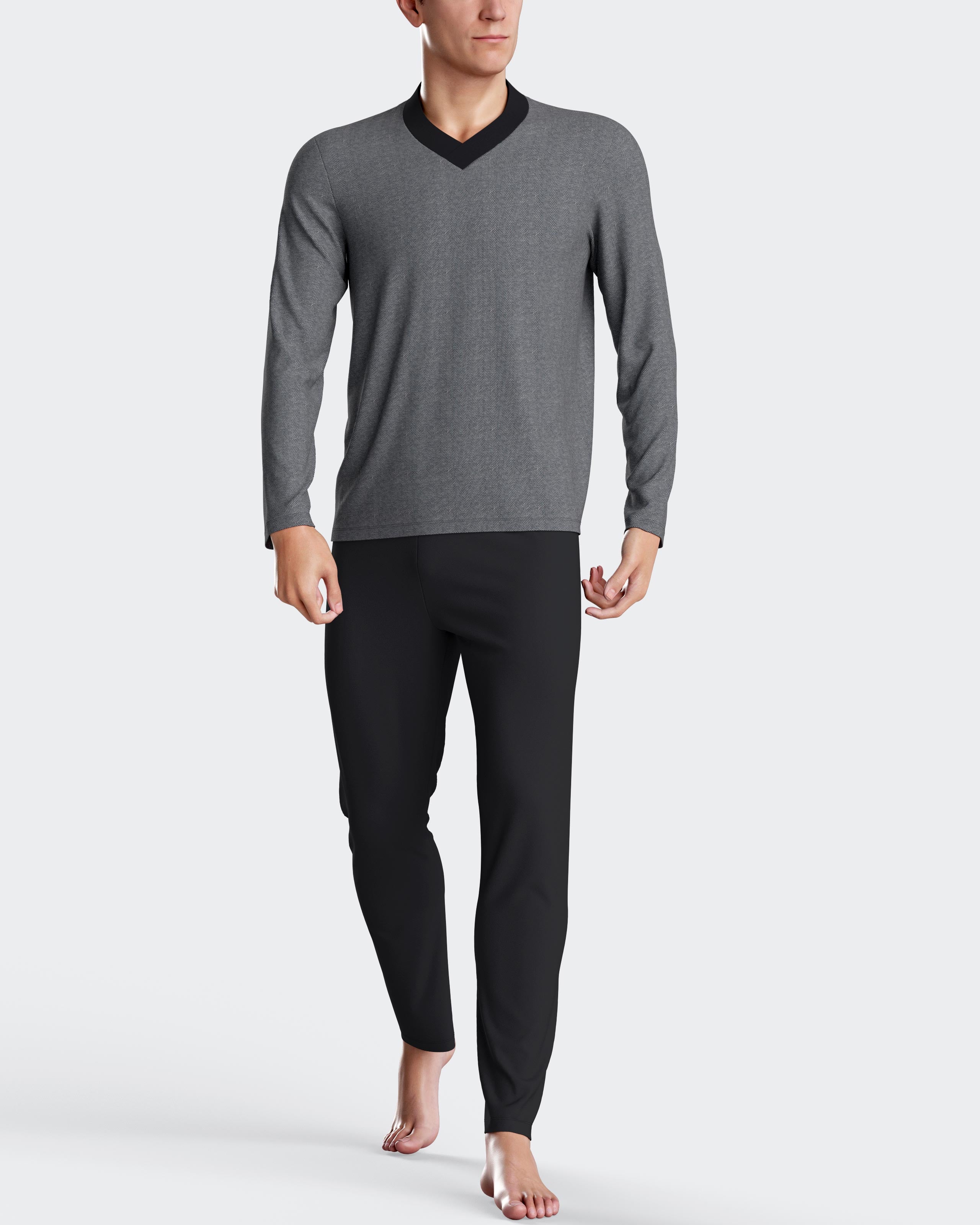 Pijama de homem jacquard em Algodão