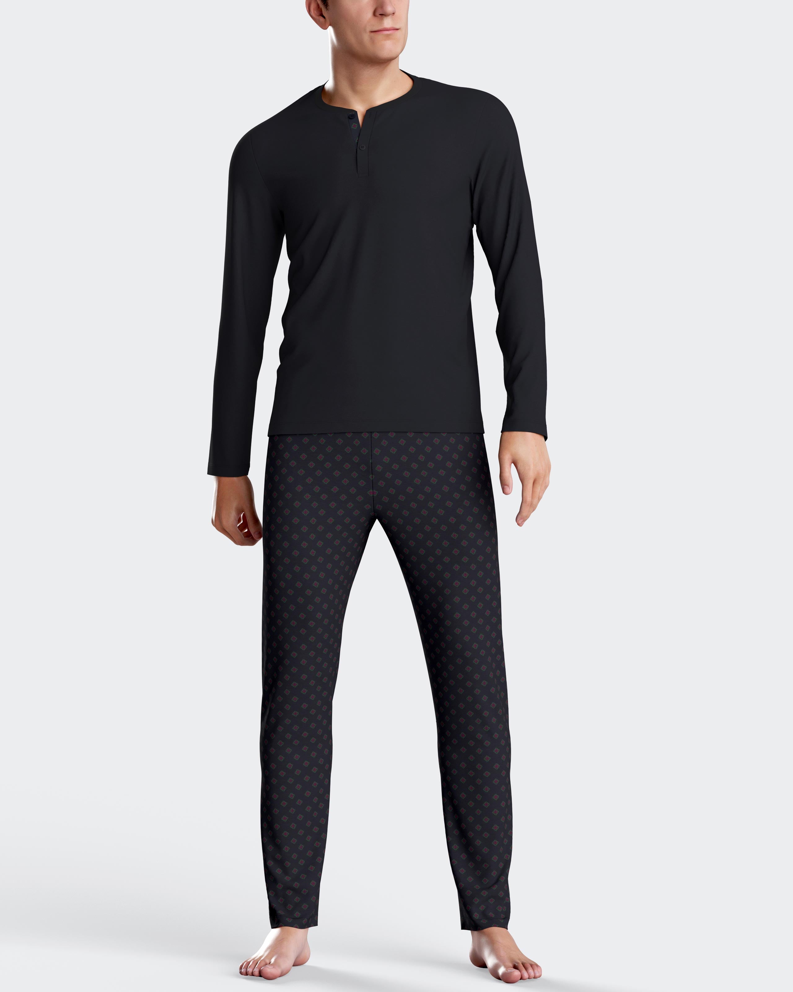 Pijama de hombre estampado en Algodón Modal