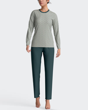 Printed pyjamas in cotton modal