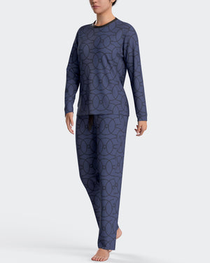 Geometric printed pyjamas in cotton modal