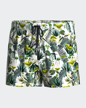 Tropical printed short swim short