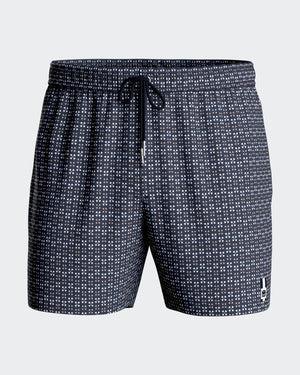 Geometric printed swim short