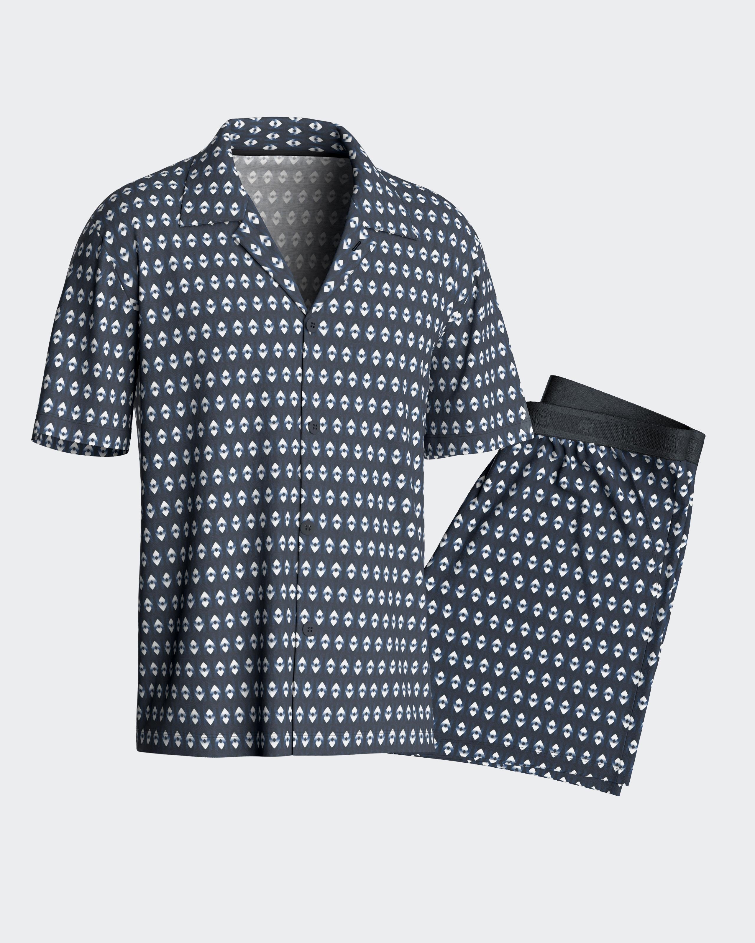 Pijama curto de homem em algodão Lyocell