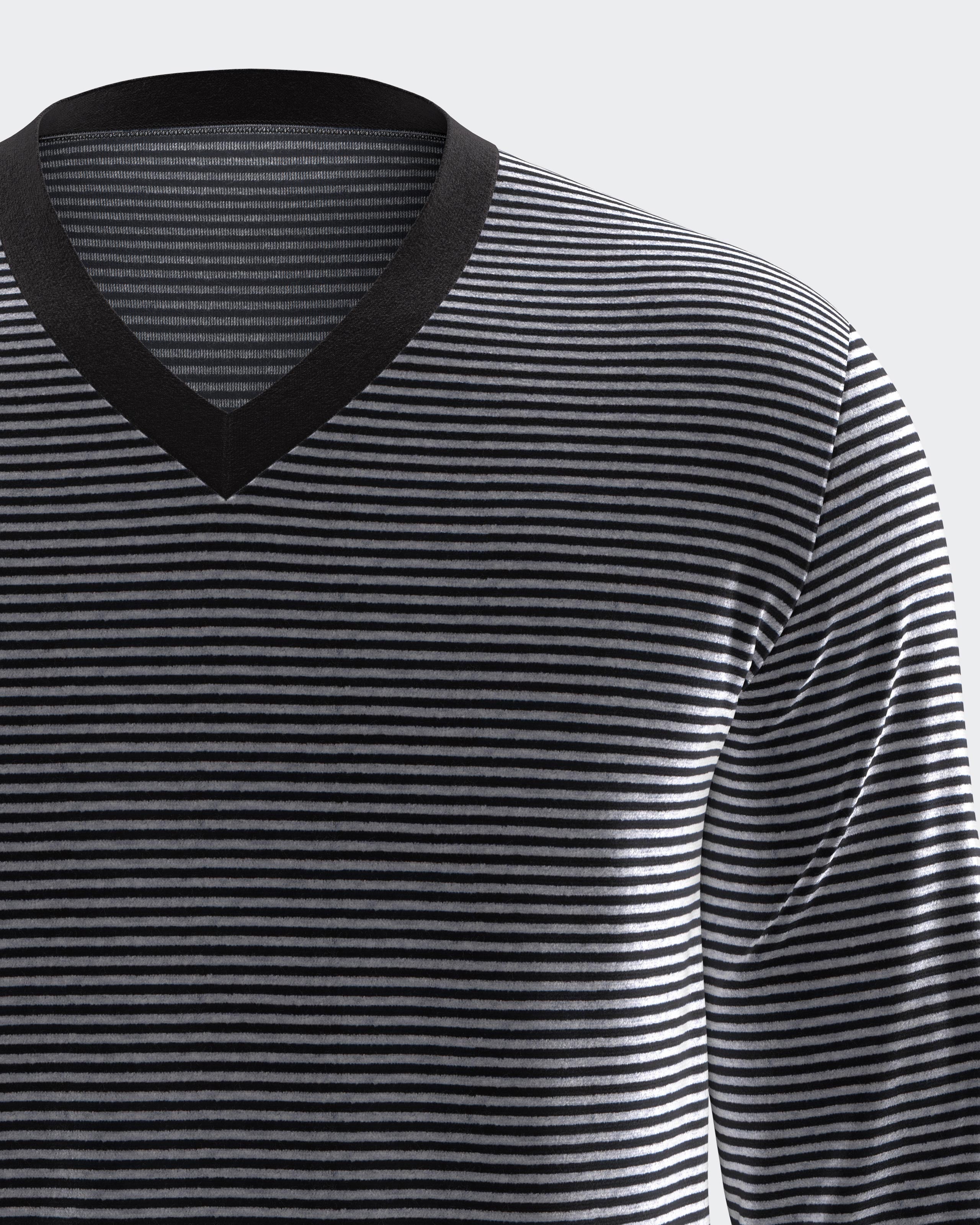 Striped men's thermal velvet pyjama