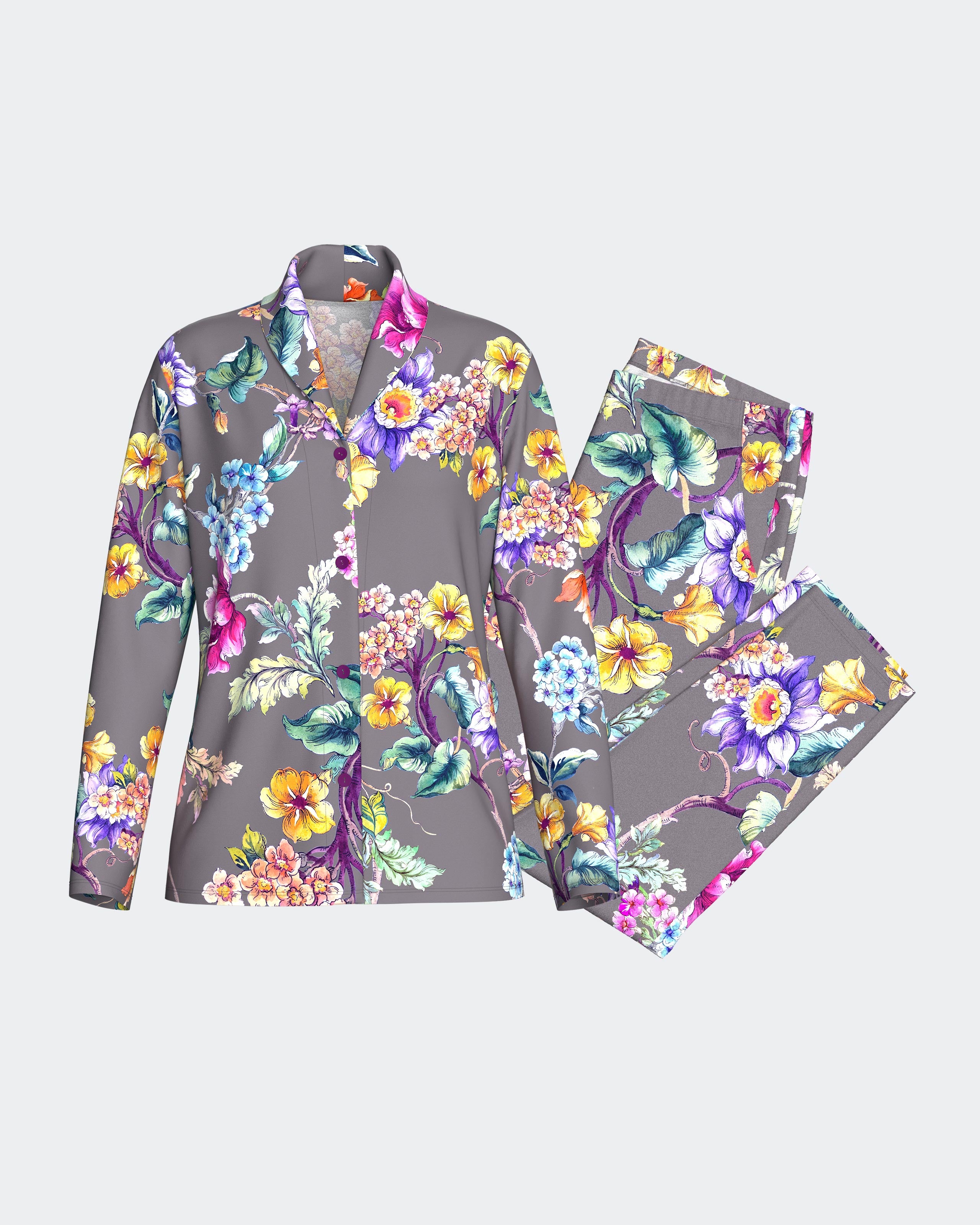 Women's pyjama with buttons in Cotton Modal