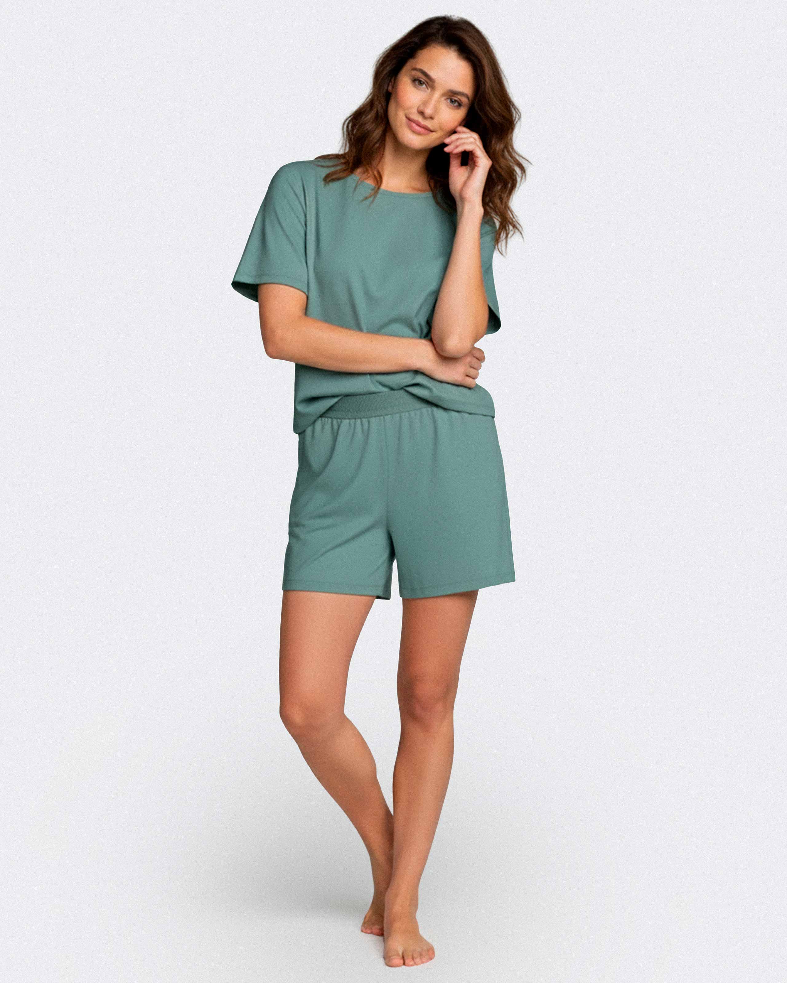 Pyjama court pour femme en modal