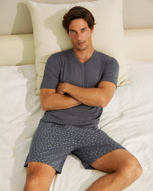 Pyjama court d'homme en Lyocell