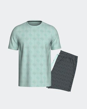Pyjama court d'homme à imprimé en Lyocell