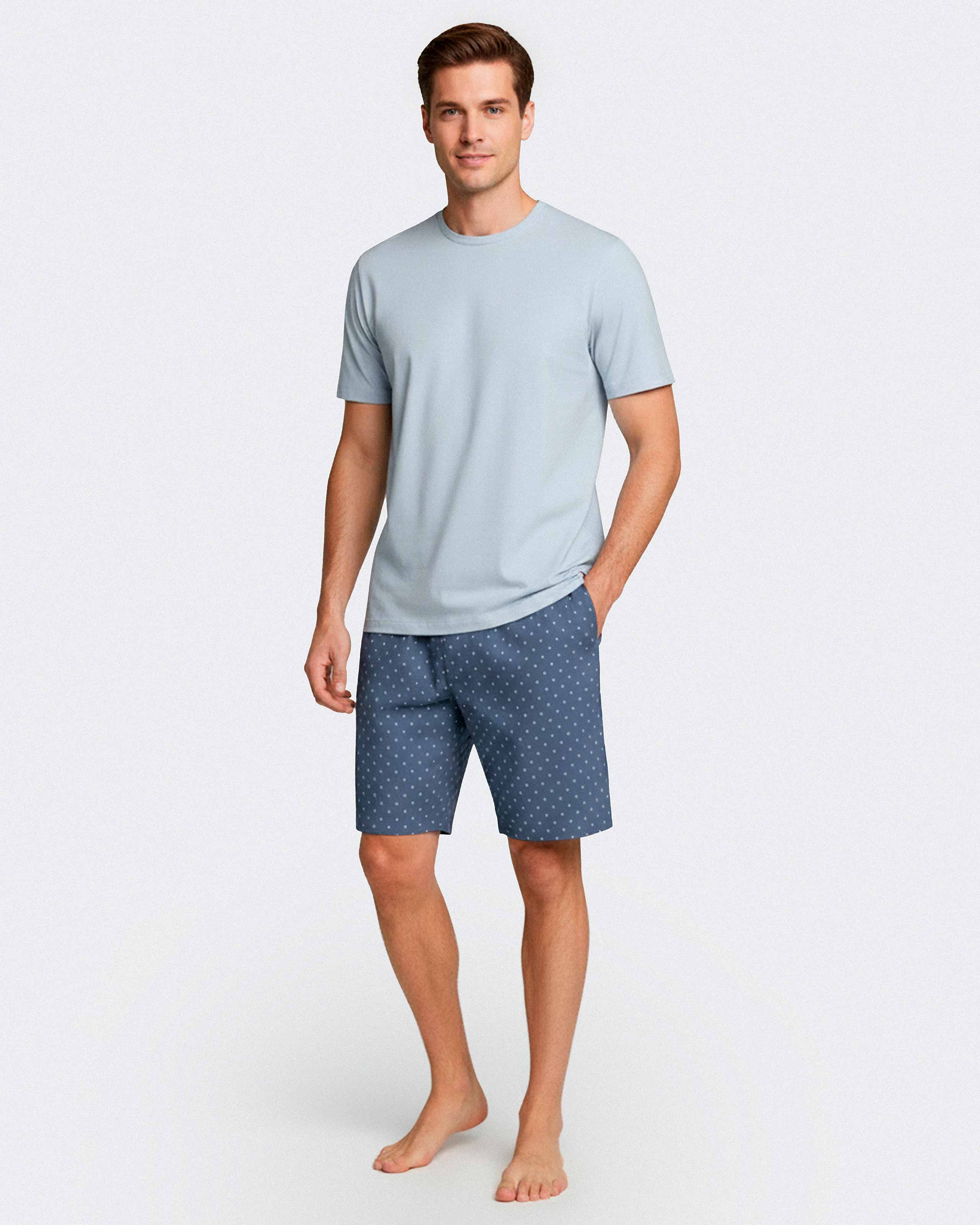 Pyjama court d'homme en canvas