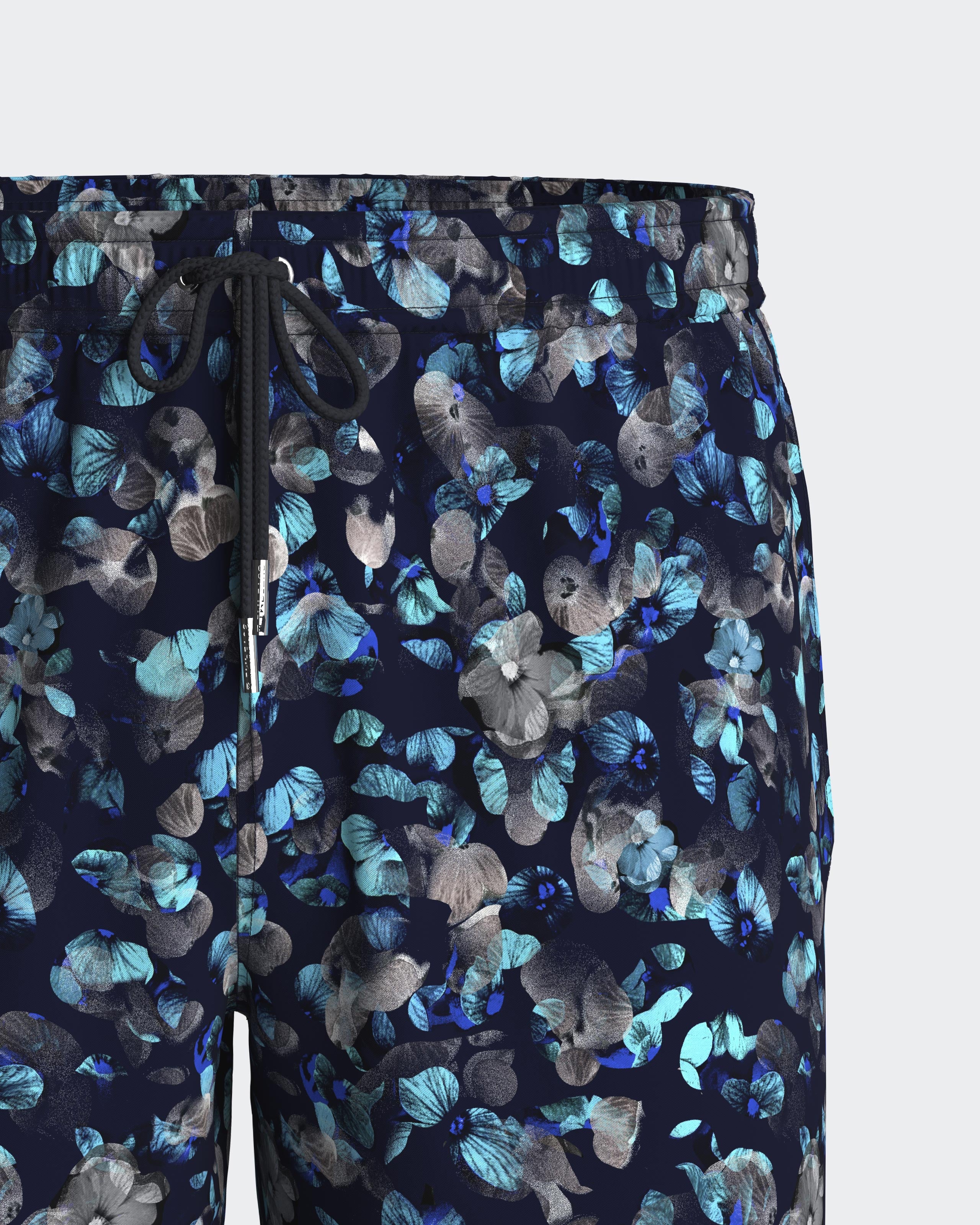Swimming shorts with floral print