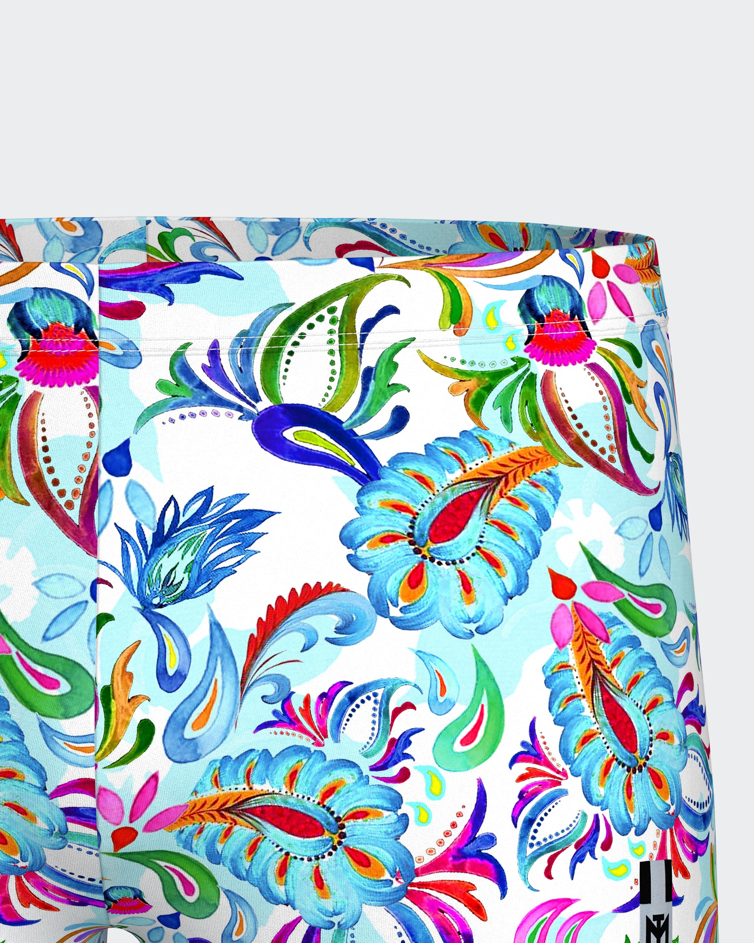 Swimming Boxer with tropical print