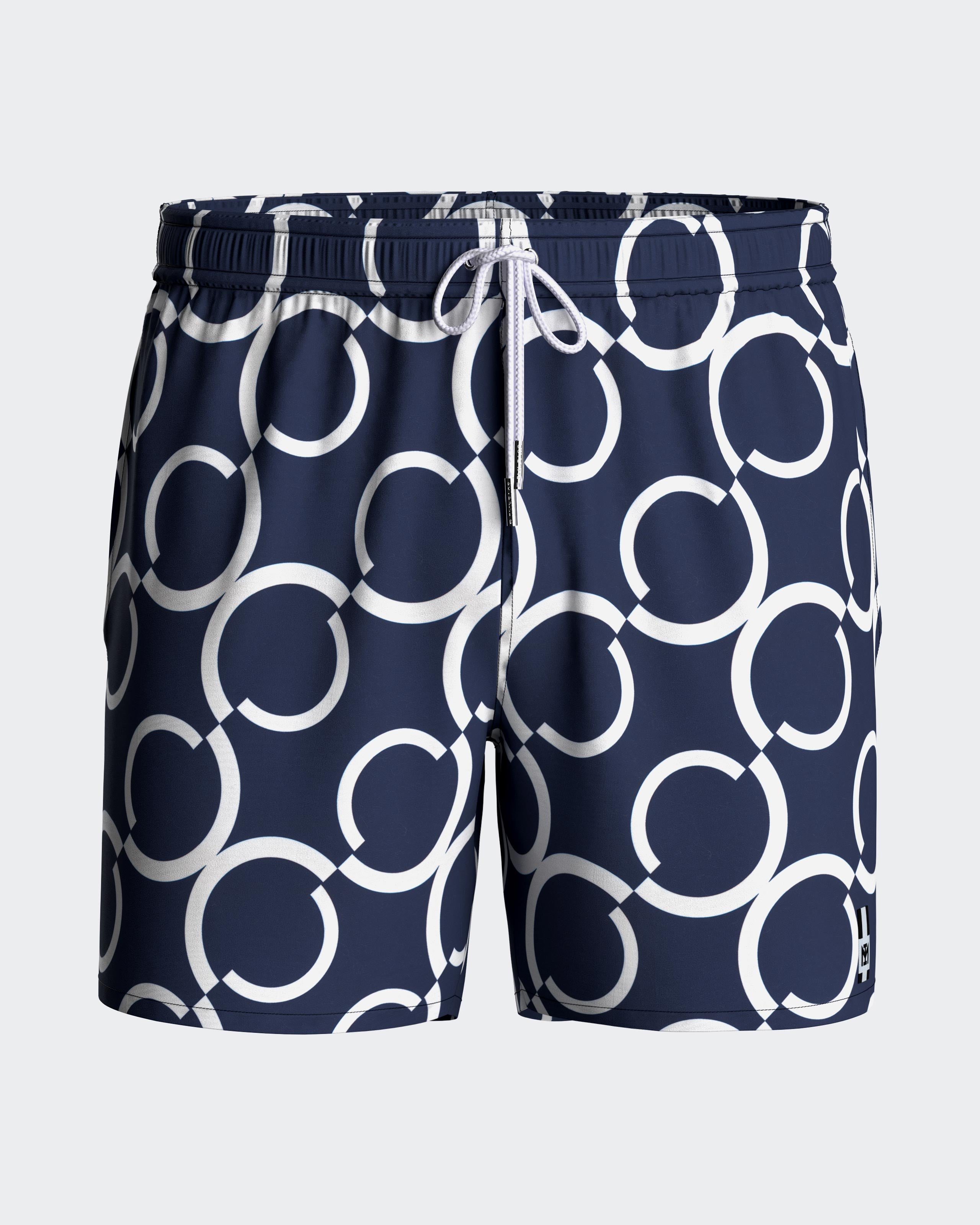 Swimming shorts with geometric print
