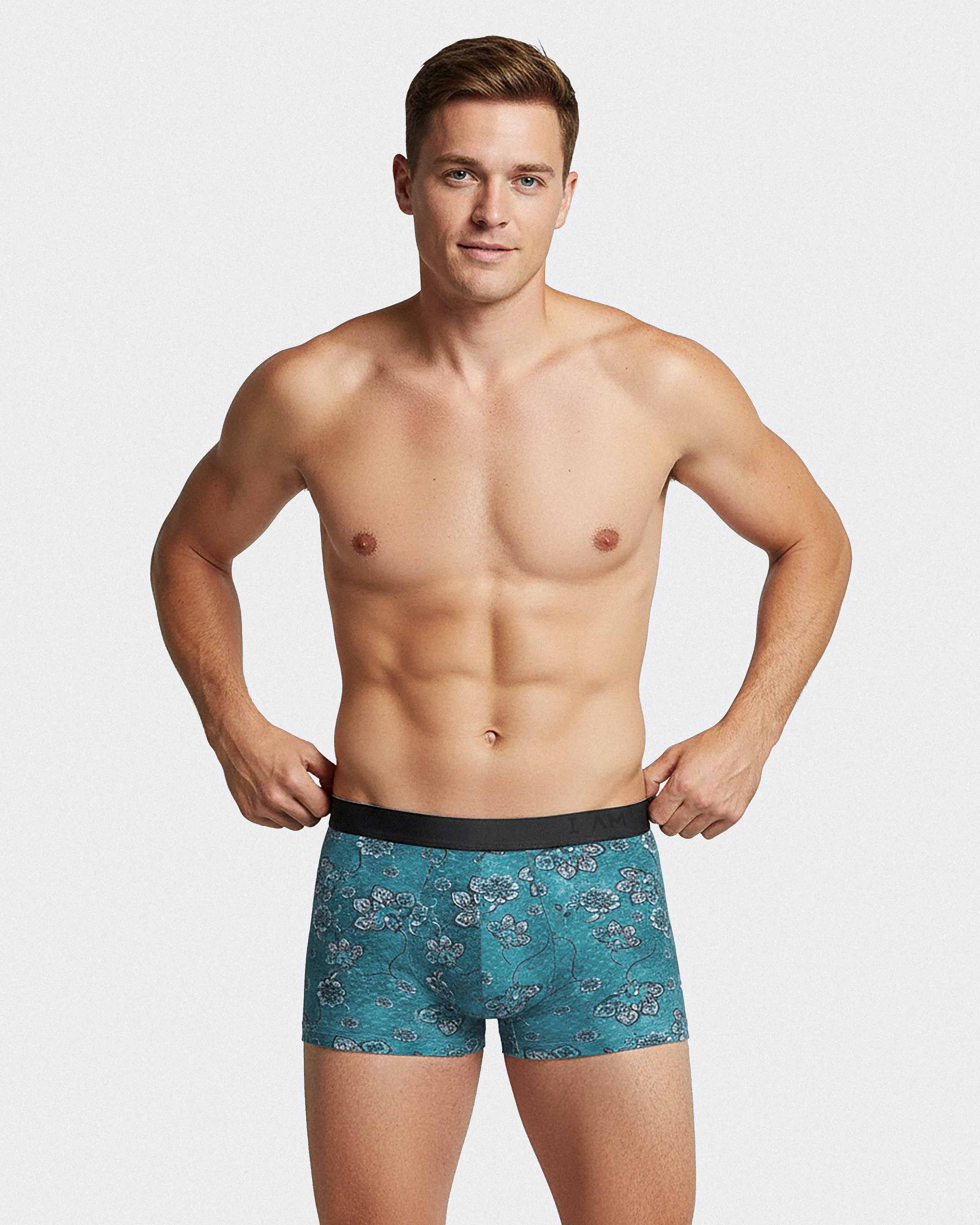 Men's floral print boxer in Lyocell