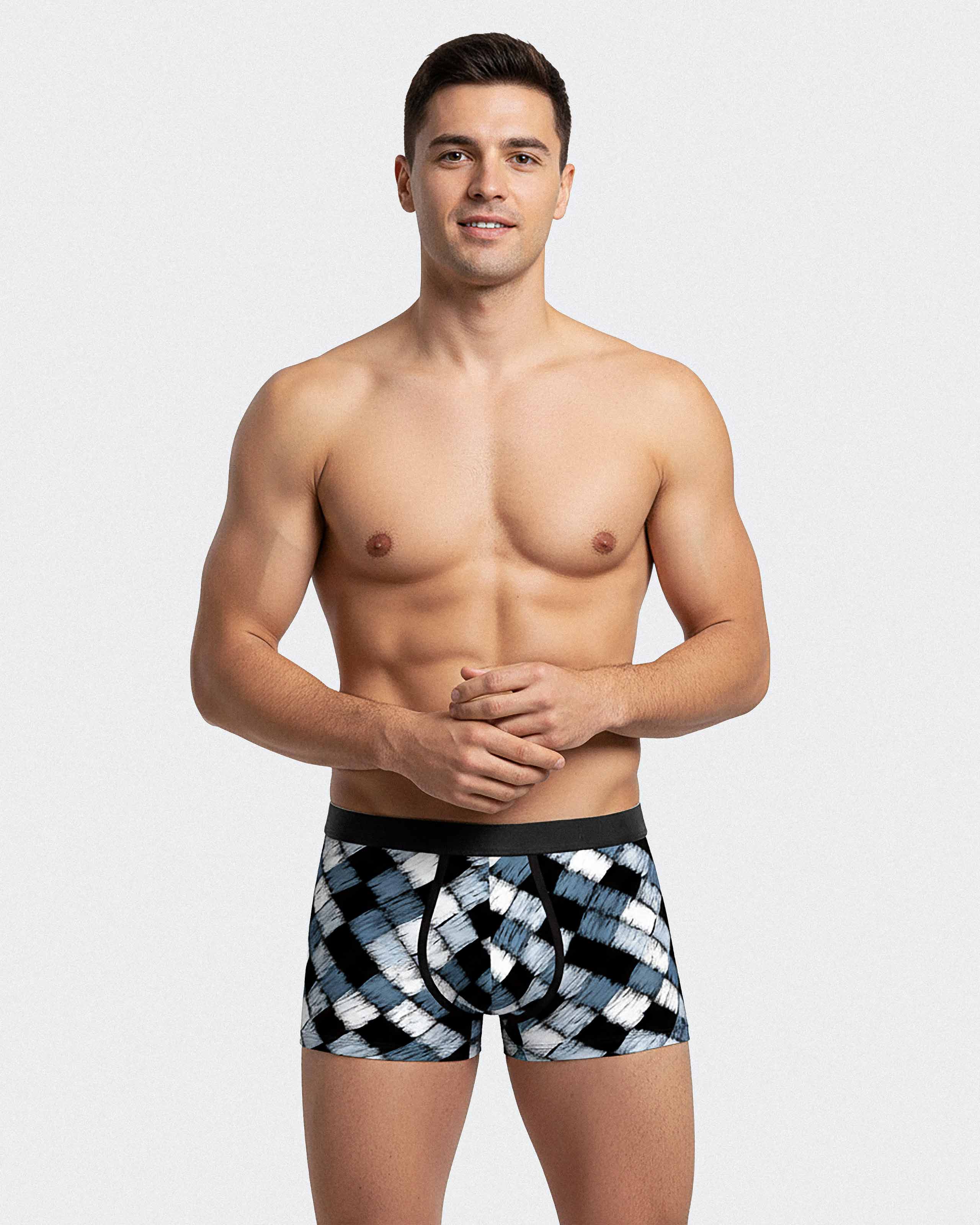 Men's printed boxer in Lyocell