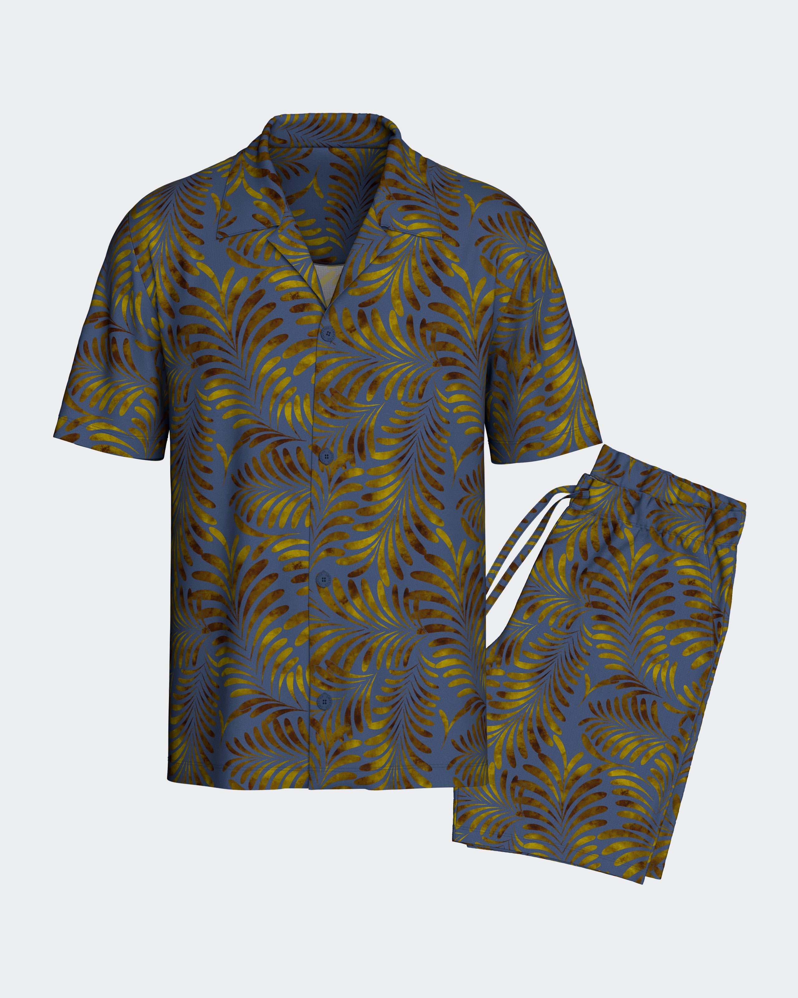 Pijama curto de homem com botões em Lyocell