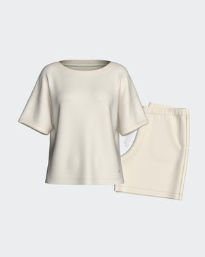 Kurzes Loungewear‑Set aus Lyocell‑Baumwolle