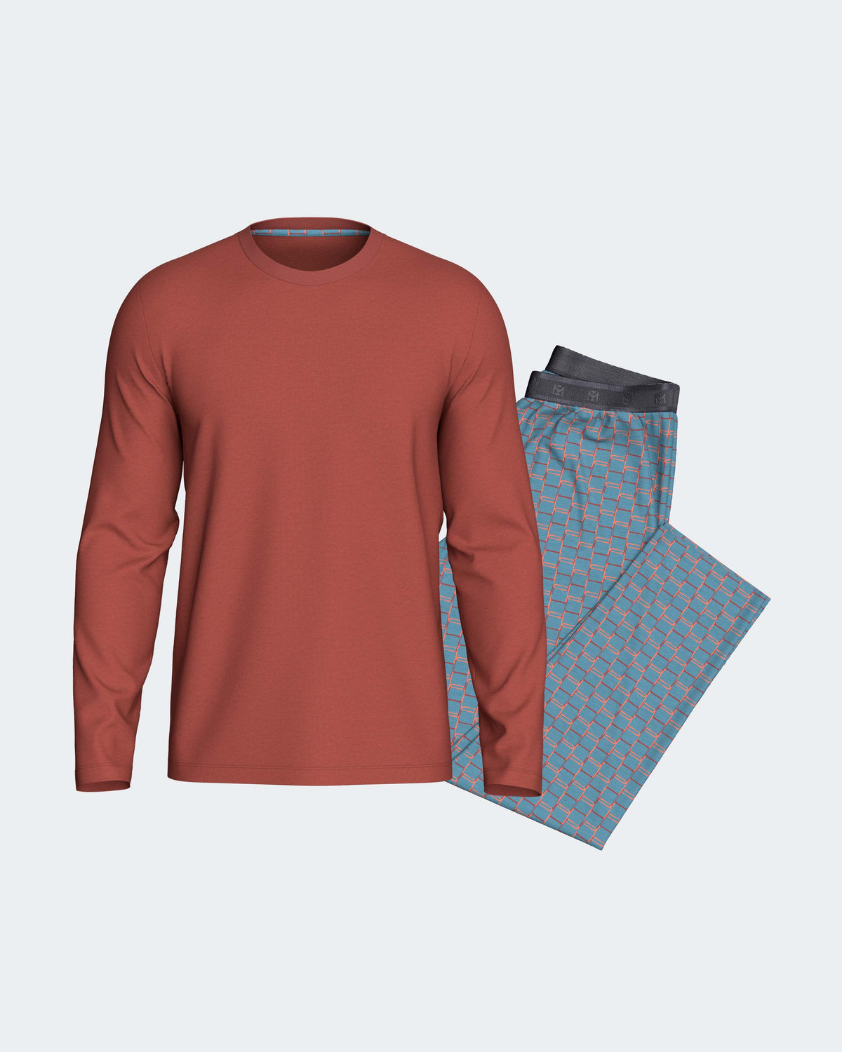Pijama comprido de homem em Algodão Modal