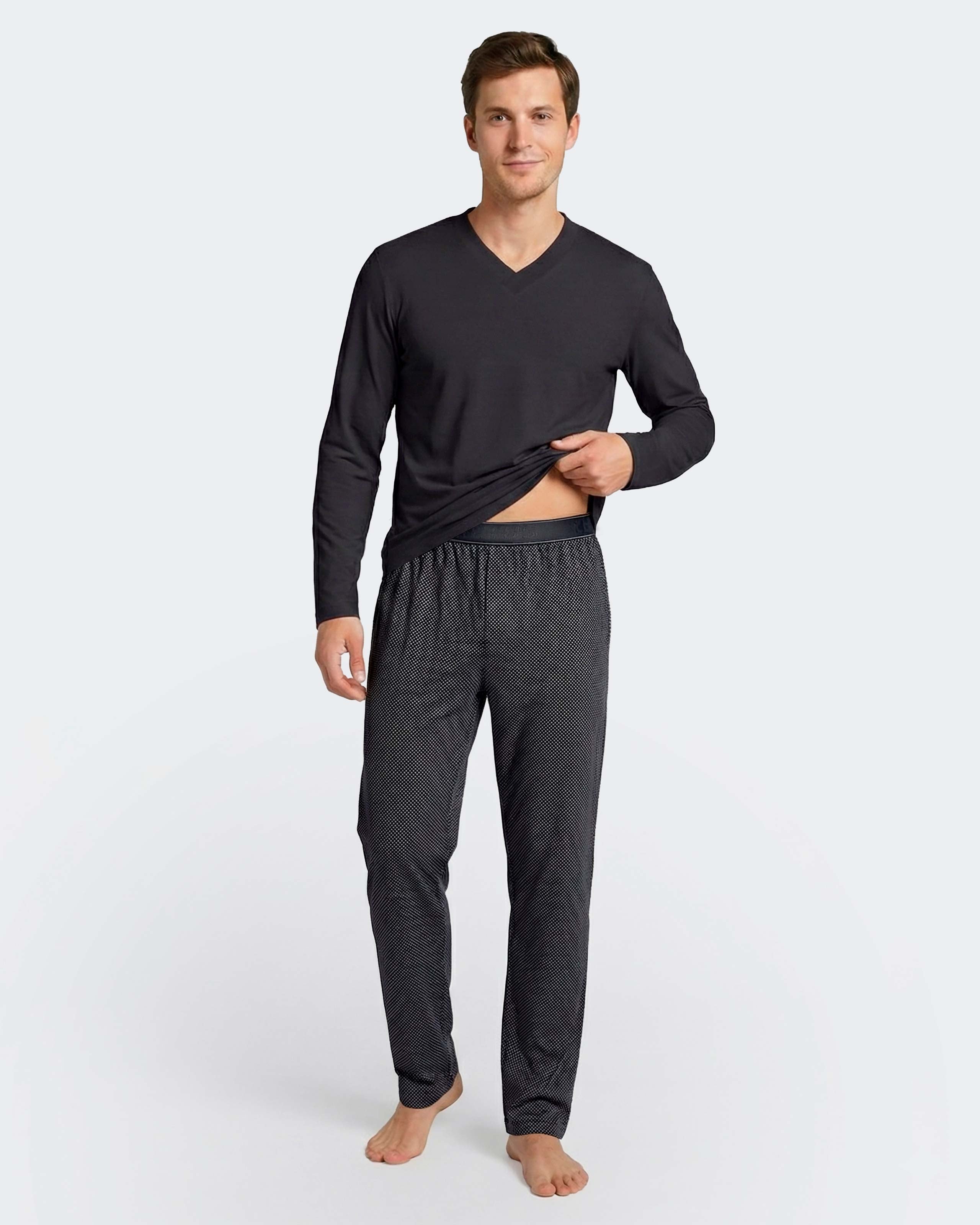 Pyjama cardé d'homme en Coton