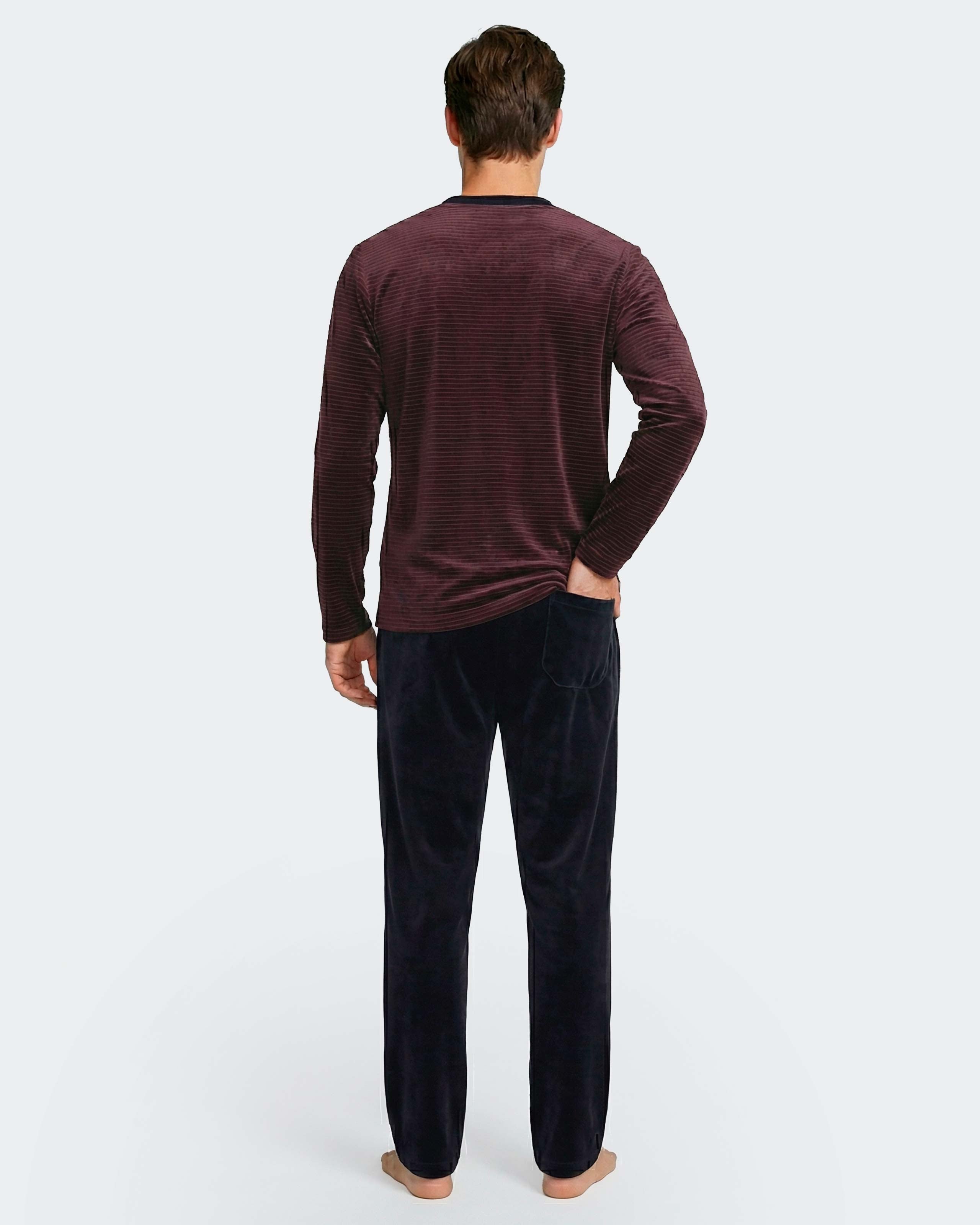 Pijama térmico de homem em Veludo