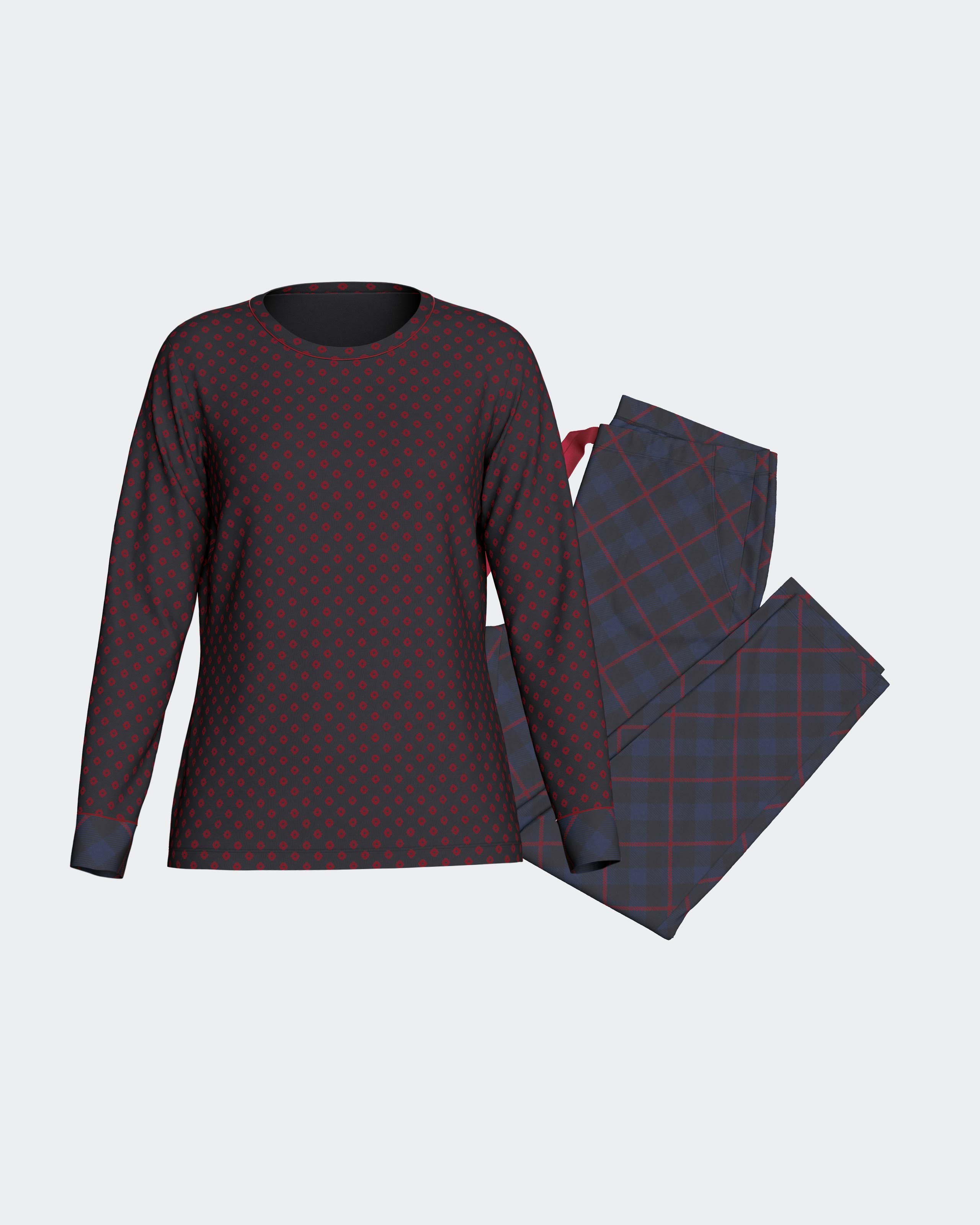 Pyjama cardé pour femme en Coton Modal