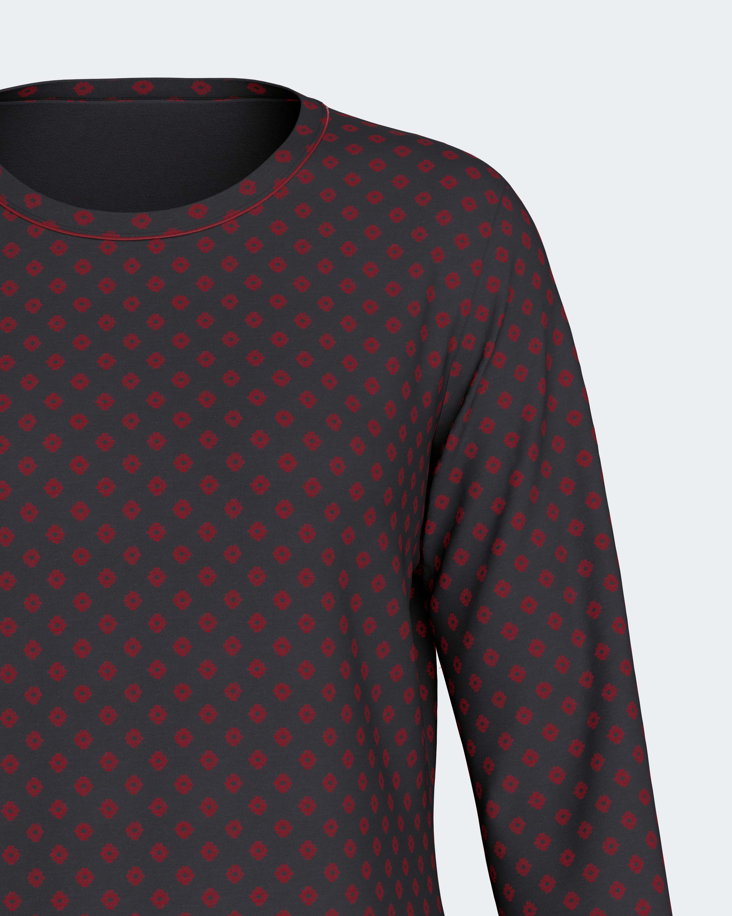Pyjama cardé pour femme en Coton Modal
