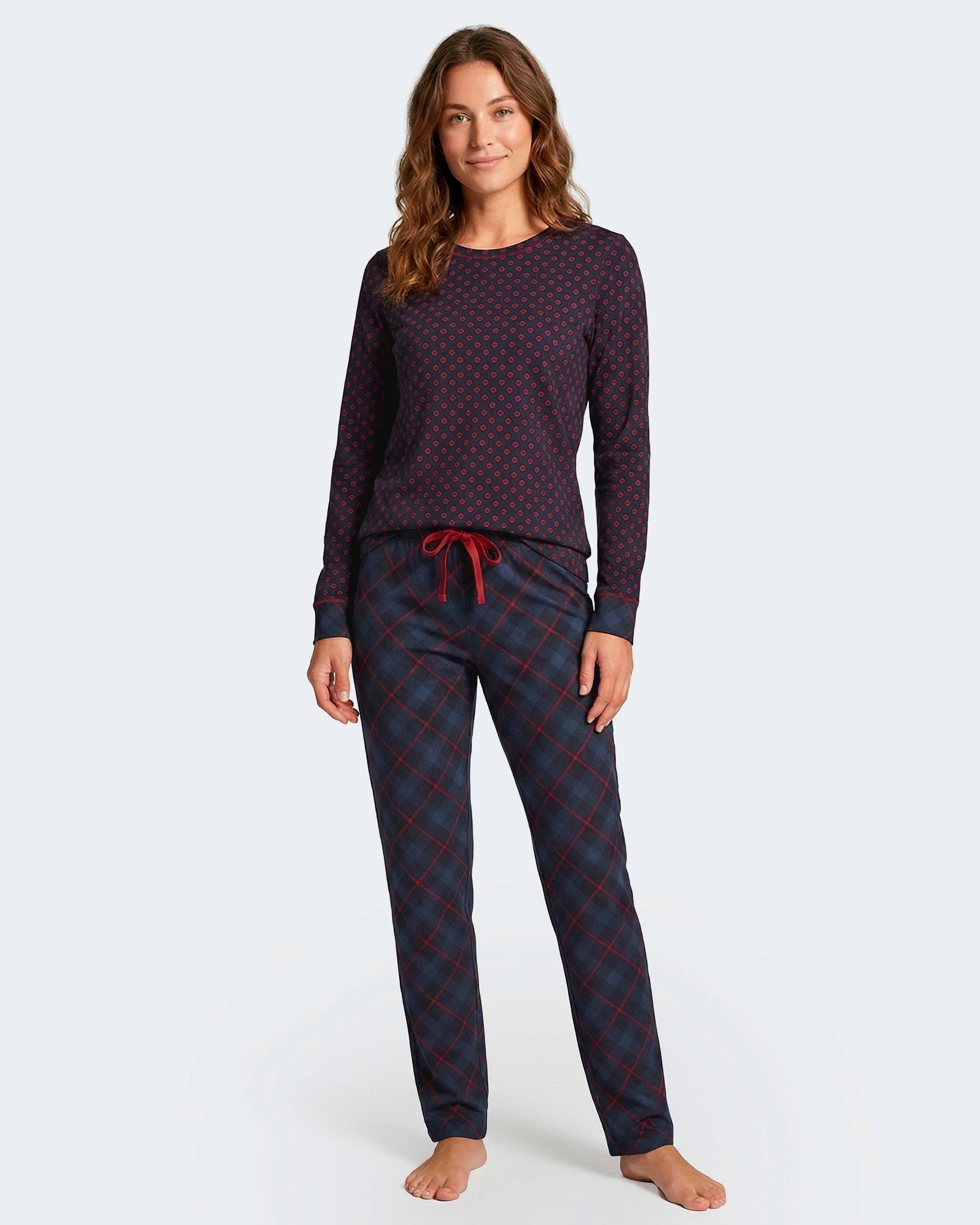 Pyjama cardé pour femme en Coton Modal