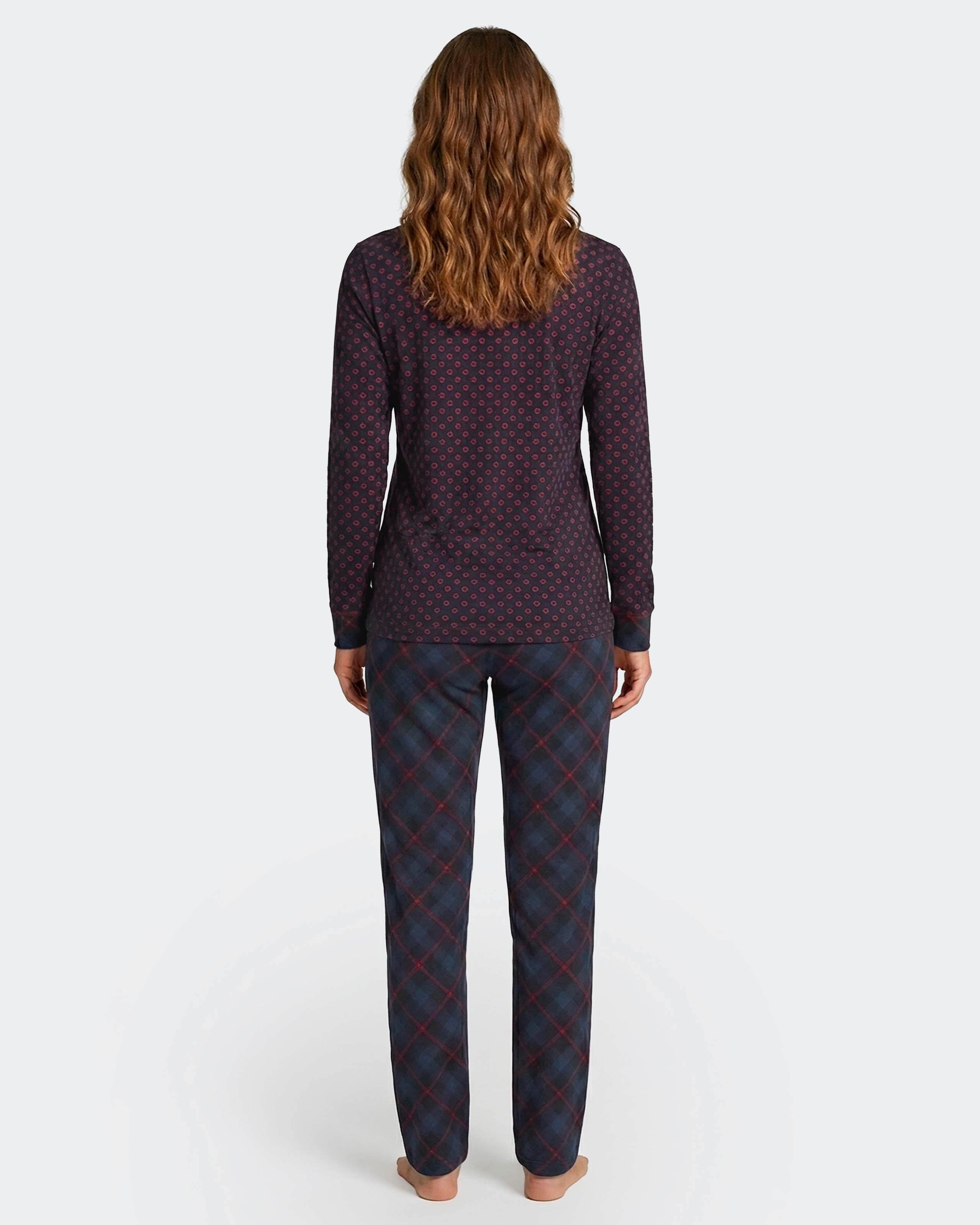 Pyjama cardé pour femme en Coton Modal