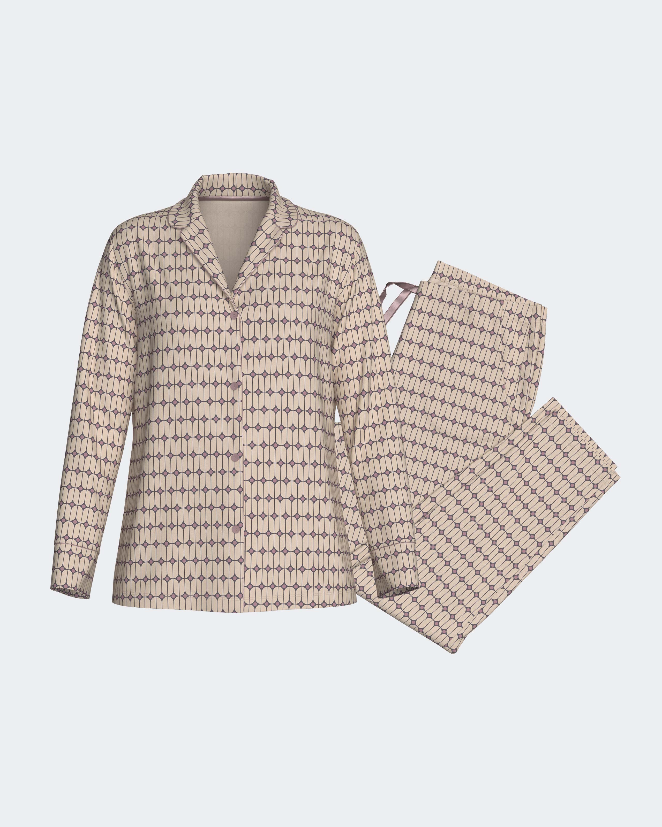 Pijama cardado de mulher em Modal