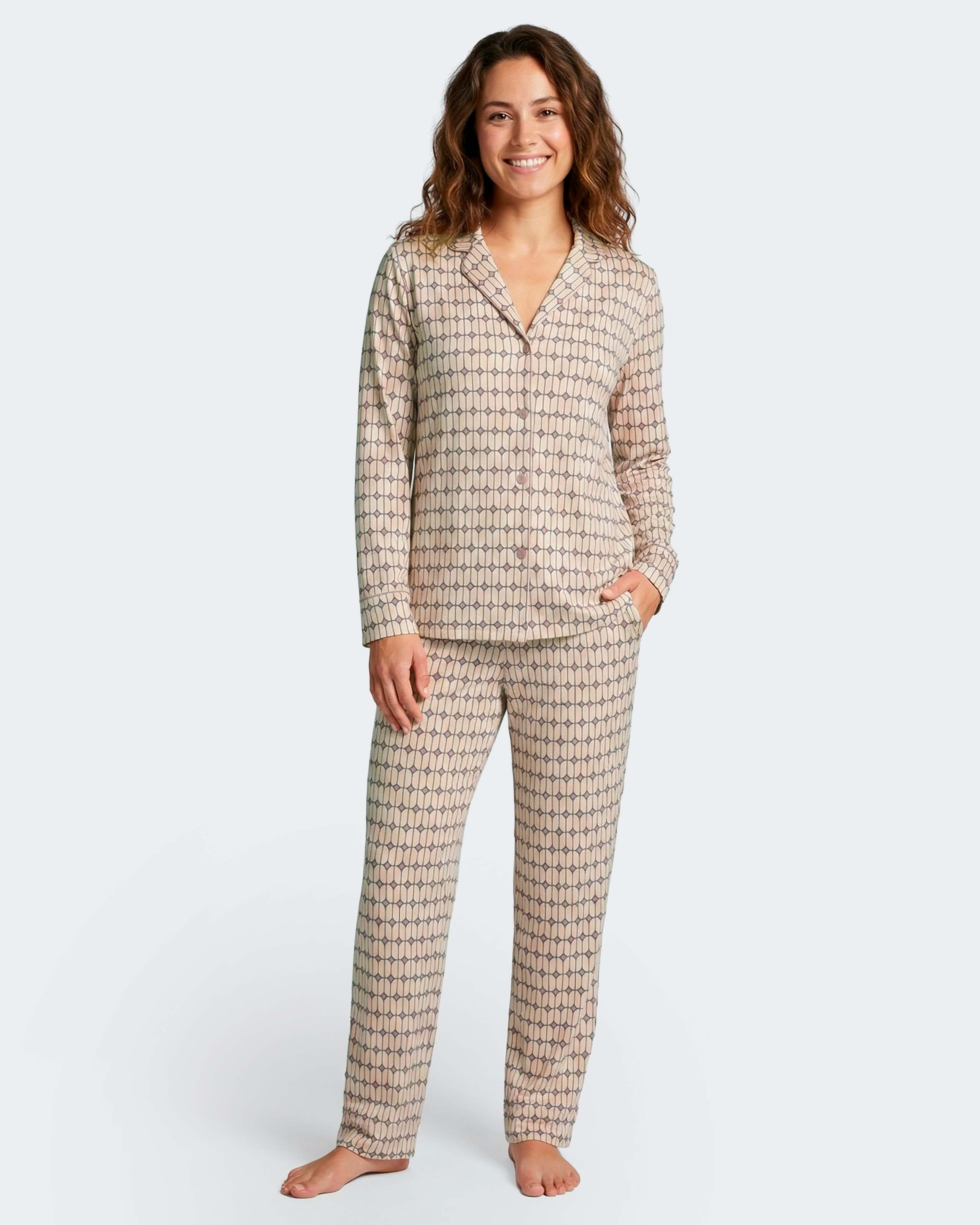 Pijama cardado de mulher em Modal